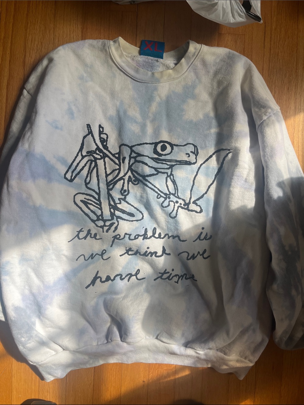 Online ceramics Blue Tie-Dye Frog Graphic Sweatshirt - Blue